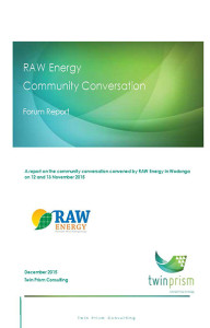 RAW Energy community conversation forum report
