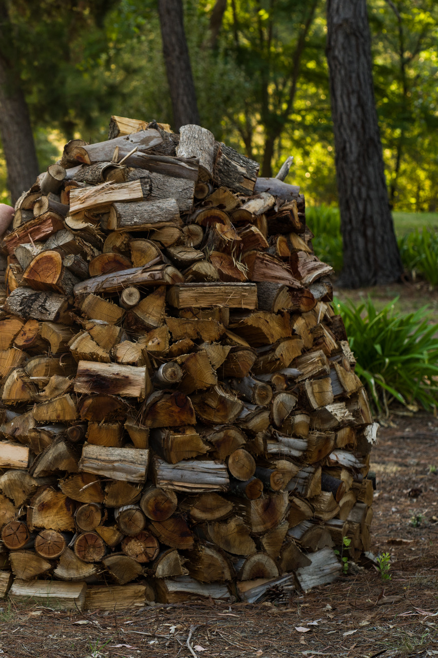 stacked pile of firewood
