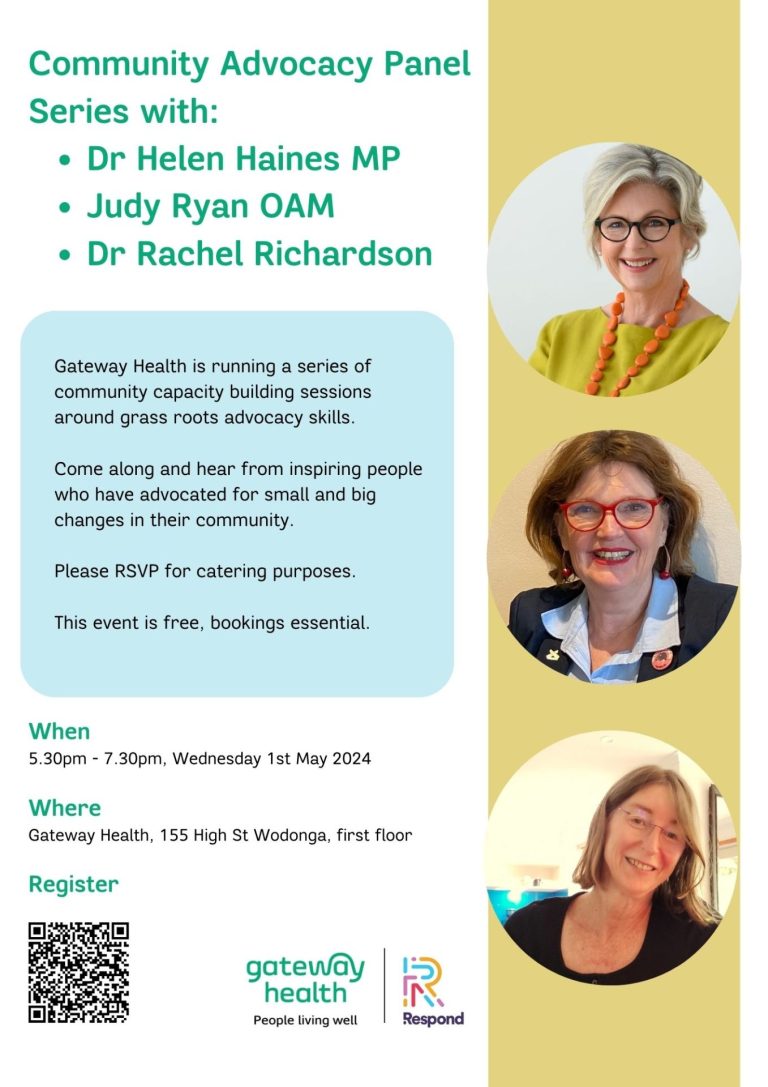 Community Advocacy panel with Dr Helen Haines, Judy Ryan OAM & Dr ...